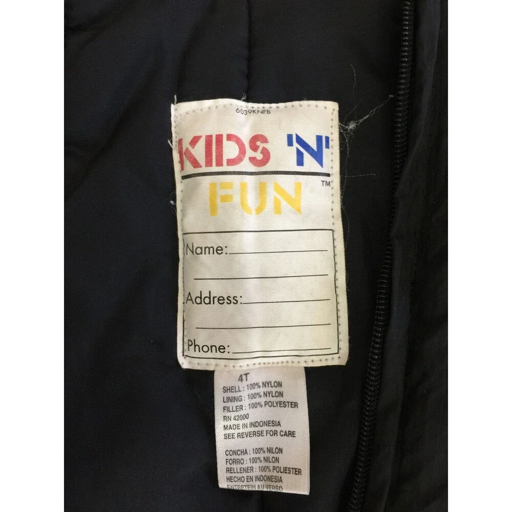 KIDS N FUN BOYS GIRLS SNOW SKI NYLON BIBS OVERALLS PANTS SIZE 4T